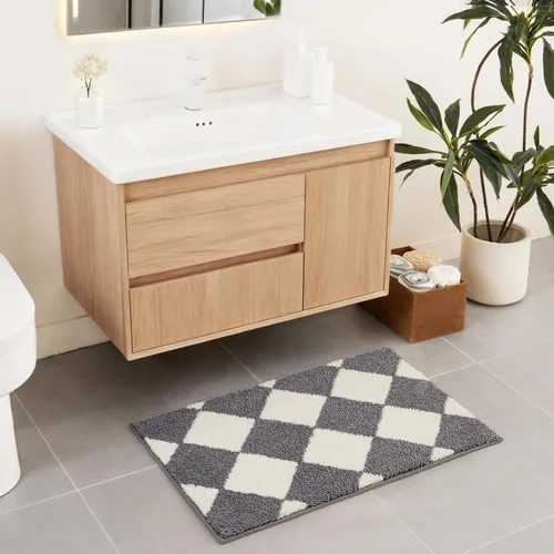 Miniatura 6 de Exclusivo Mezcla Tapetes de baño de 17 x 24 pulgadas, extra suaves, antideslizantes, absorbentes, de microfibra, lavables a máquina, de secado