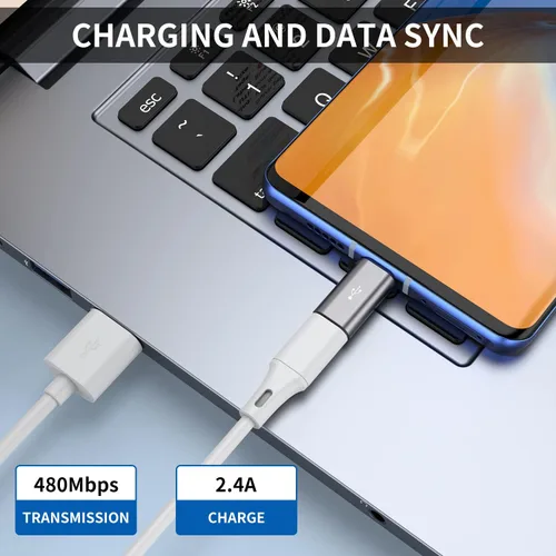 Miniatura 4 de QianLink Adaptador micro USB a USB C, paquete de 8 adaptadores USB tipo C de aluminio compatibles con Samsung Galaxy S10 S9 S8 Plus Note 9 8, LG V40