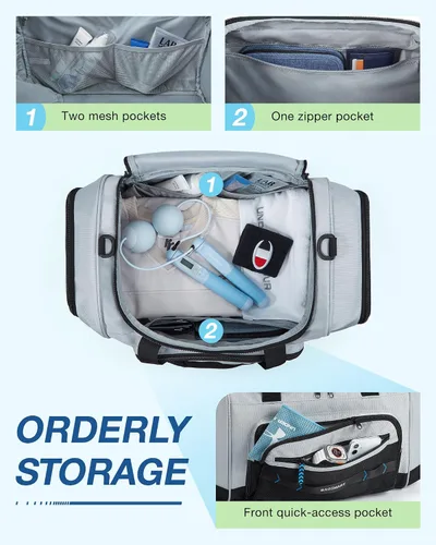Miniatura 3 de BAGSMART Bolsa de gimnasio para hombres y mujeres, bolsa de viaje deportiva con compartimento para zapatos y bolsillo húmedo, bolsa de transporte