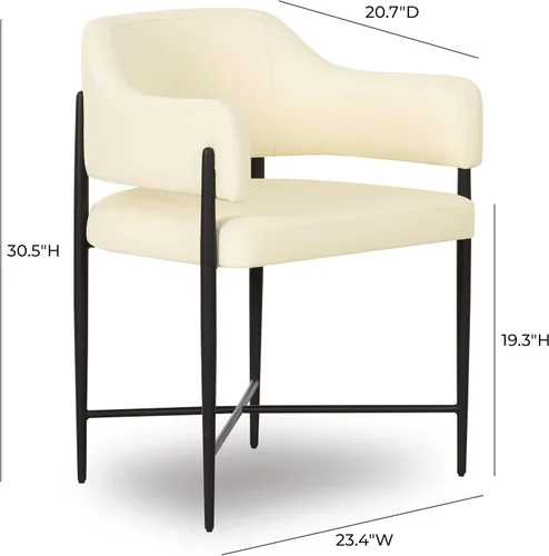 Miniatura 3 de Tov Furniture Sezanne Silla de comedor (crema, cuero vegano)