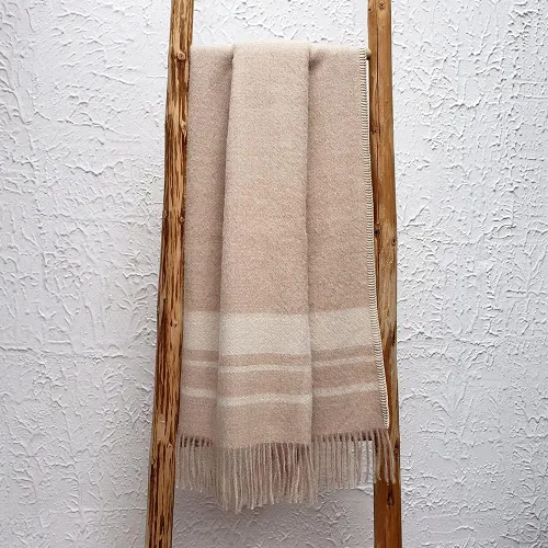 Miniatura 5 de Mountain Whipstitch - Manta ecológica de lana de alpaca 100% sin teñir, colores naturales, suave y cálido, diseño a rayas, 72 x 52 pulgadas