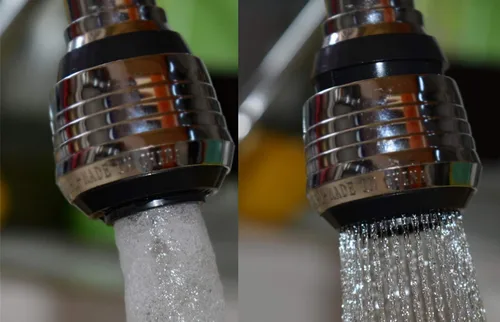 Miniatura 5 de Accesorio Flexible de Rociador de Grifo 360° Extensión de Aireador de Fregadero de Cocina ABS Cromo Pulido para Agua Fría y Caliente (Plata)
