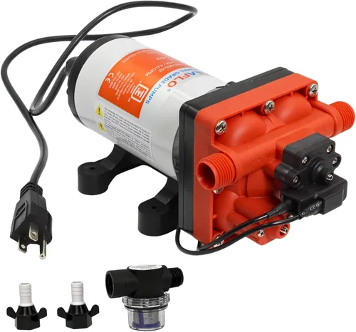 Miniatura 16 de SEAFLO Bomba de agua dulce serie 33 de 110 V/115 V CA, bomba de presión autocebante de 3.3 GPM 45 PSI con interruptor de presión inteligente, bomba