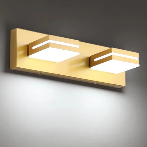 Miniatura 88 de SineRise - Lámpara LED para tocador de baño - Moderna lámpara de acrílico con acabado cromado para iluminación de pared sobre el espejo - 2 luces