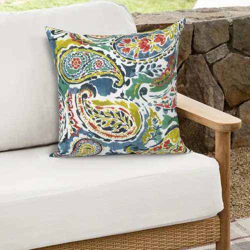 Miniatura 79 de Juego de 2 almohadas para exteriores de 16 x 16 pulgadas, repelentes al agua con interiores, para muebles de patio, hogar, jardín, geometría bohemia