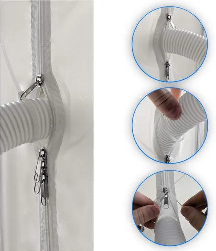 Miniatura 6 de HOOMEE Sello de puerta con cremallera de 36 x 83 pulgadas para aire acondicionado portátil y secadora de ropa, funciona con aire acondicionado móvil