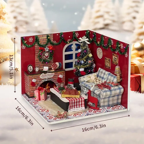 Miniatura 2 de Flever - Kit de casa de muñecas en miniatura para bricolaje, habitación creativa con muebles y cubierta de vidrio para regalo de arte romántico