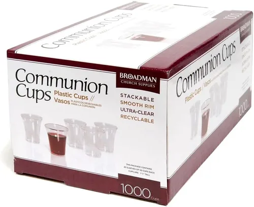 Miniatura 3 de BROADMAN CHURCH SUPPLIES Vasos de comunión de plástico, desechables, reciclables, 1000