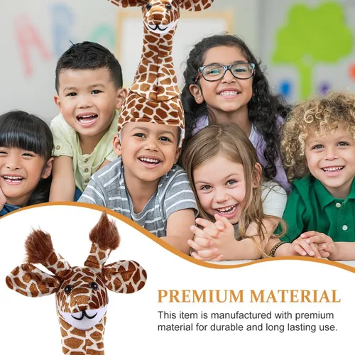 Miniatura 3 de Amosfun Sombrero de jirafa para fiesta de animales para padres e hijos, accesorio interactivo para disfraz de escenario, gorra de jirafa con correa