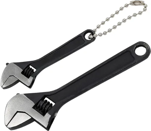 2 llaves ajustables de tamaño mini de 2.5 pulgadas + 4 pulgadas, llave inglesa ajustable pequeña negra, herramienta manual de reparación de llave de