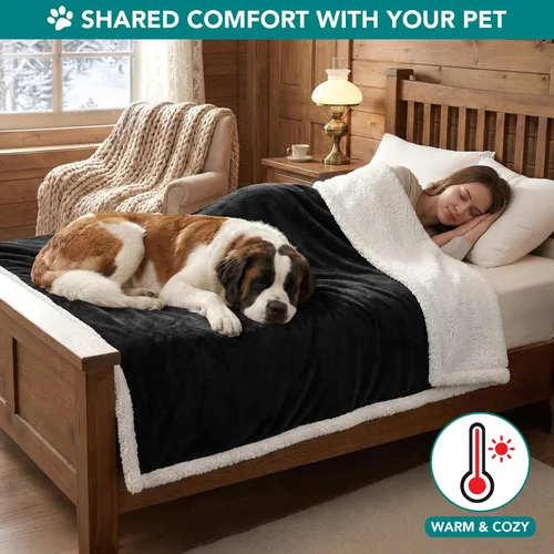 Miniatura 4 de PetAmi Manta para perros pequeños y medianos, manta de cama para mascotas, gatos, cachorros, gatitos, funda de vellón para muebles, protector