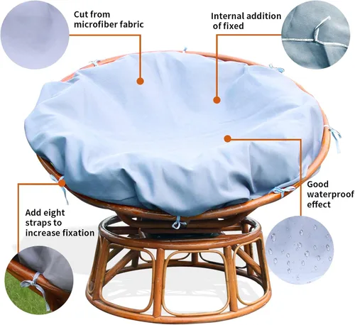 Miniatura 2 de Papasan - Funda de cojín para exteriores, resistente al agua, fácil de limpiar, fijada internamente, extraíble, con cremallera, funda de cojín