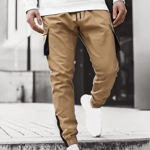 Miniatura 2 de IEPOFG Pantalones cargo para hombre con bolsillo lateral, ajuste relajado, pantalones de harén ajustados, pantalones tácticos casuales para deportes