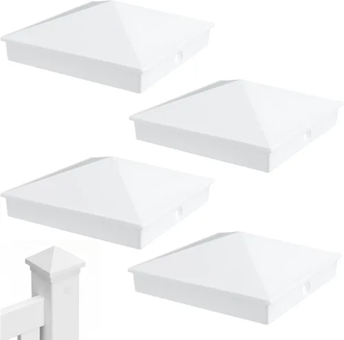 Miniatura 22 de Azdele Tapas de aluminio piramidal de 4 x 4 para postes nominales de madera de 4 x 4 pulgadas (verdadero 3.5 x 3.5 pulgadas), con superficie