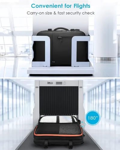 Miniatura 3 de HOMIEE Mochila de transporte expandible de 40 L para laptop de 15.6 pulgadas con puerto de carga USB para fines de semana de negocios, aprobada por