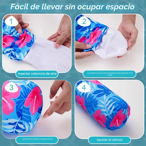 Miniatura 5 de Fideos inflables para piscina, paquete de 2 de tela suave de secado rápido cubiertos, fideos flotadores grandes para piscina, flotadores premium