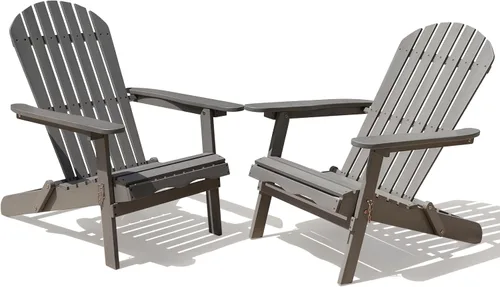 Miniatura 3 de IDZO Juego de 2 sillas Adirondack para exteriores, respaldo premontado, juego de muebles de patio, muebles de exterior para jardín, porche, terraza