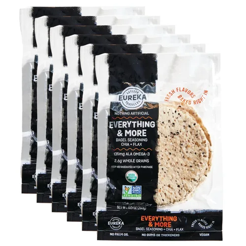 Miniatura 12 de Eureka Tortilla Organic Everything & More Tortillas de harina Tortillas artesanales orgánicas Mini granos enteros de 6 pulgadas Veganas, sin