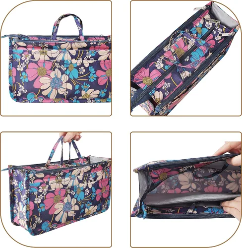 Miniatura 46 de Bolso de mano estilo cartera de Vercord para mujer con organizador incorporado, estampado bien definido, con manijas y cremallera, tamaño 2