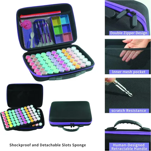 Miniatura 2 de Douorgan Contenedores de Almacenamiento de Pintura de Diamante Accesorios y Herramientas Organizador Portátil de Pintura de Diamante Estuche