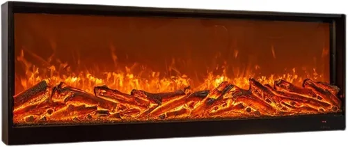 UNNS Chimenea de vapor de agua, chimenea eléctrica empotrada para decoración, con fuego realista 3D, panel de control táctil, protección contra