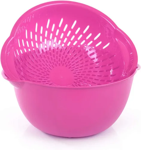 Miniatura 9 de Mintra Home - Tazón para mezclar con colador/colador, 2 piezas (grande, 4.5 L, negro)