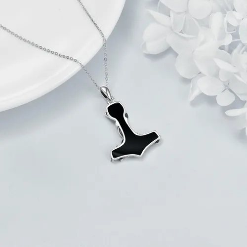 Miniatura 5 de Thor Hammer Necklace 925 Sterling Silver Mjolnir Tree of Life Pendant Necklace Viking Vegvisir Jewelry for Women wife Mom
