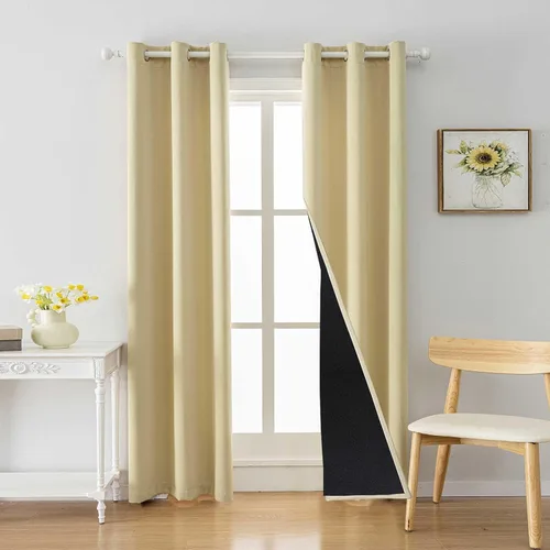 Miniatura 23 de Anytime Juego de 2 paneles de cortinas 100% opacas, con aislamiento térmico para dormitorio, paneles de sombreado completo