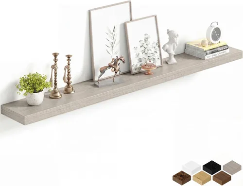 Miniatura 48 de Fun Memories Estantes flotantes de 16 pulgadas para pared, estantes de 8 pulgadas de profundidad para baño, dormitorio, cocina, montaje en pared