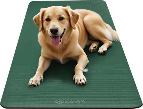 Miniatura 7 de Gaiam Essentials - Alfombrilla de yoga y pilates, fitness y ejercicio de 2/5 pulgadas de grosor (0.394 in) con correa de transporte fácil de Verde