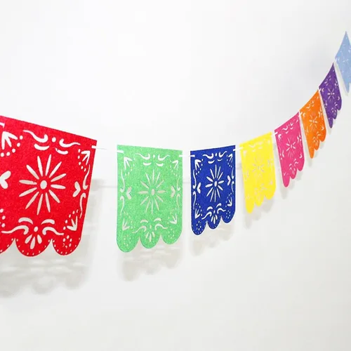 Miniatura 3 de Cartel de Picado de fieltro de cabello mexicano,Fiesta mexicana Fiesta Fieltro Banners,Decoración Día De Los Muertos Suministros para Fiesta Bandera