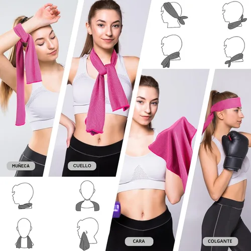 Miniatura 3 de CADONO Paquete de 4 toallas refrescantes (40 x 12 pulgadas), toalla de frío suave y transpirable, toalla de hielo, toalla de microfibra para yoga