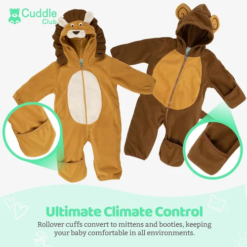 Miniatura 48 de Enterizo de vellón para bebé, rómper de una sola pieza con capucha para niños, ropa para exteriores, chaqueta infantil