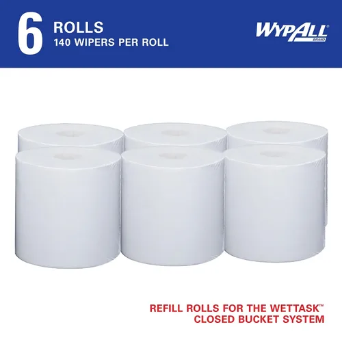 Miniatura 2 de WypAll Toallitas húmedas CriticalClean para blanqueador, desinfectantes y desinfectantes (06471), tirador central, blanco, solo recarga