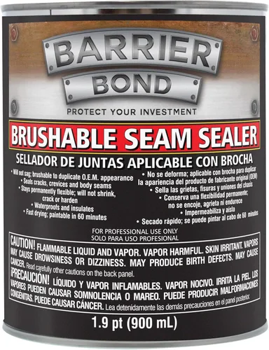 Barrier Bond - Sellador de costuras cepillable, lata de cuarto de galón con 30.4 onzas de líquido, sellador de costuras para reparación de juntas