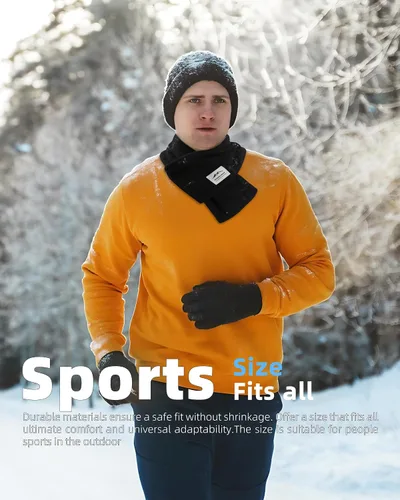 Miniatura 6 de Bufanda corta y cálida de forro polar para hombres y mujeres para invierno, clima frío, calentador suave para el cuello, bufandas para el cuello