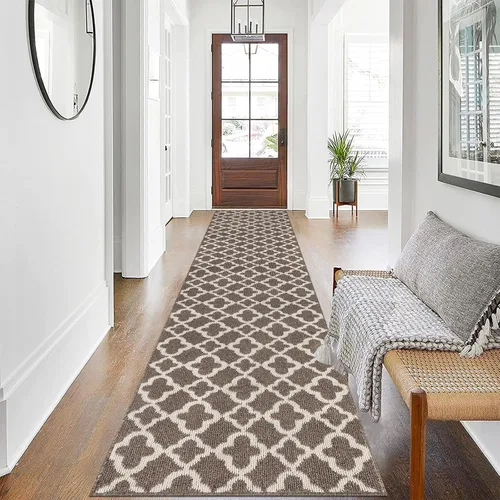 Miniatura 17 de U'Artlines Alfombra de pasillo larga para pasillo de 2 x 8 pies, antideslizante, alfombra de piso de cocina, patrón geométrico beige, lavable a