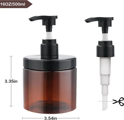 Miniatura 2 de Dispensador de Bomba de Cosywell 2 Paquetes 16.9oz/500ml Dispensador de Champú y Acondicionador Boca Ancha Dispensador de Jabón de Manos Recargable