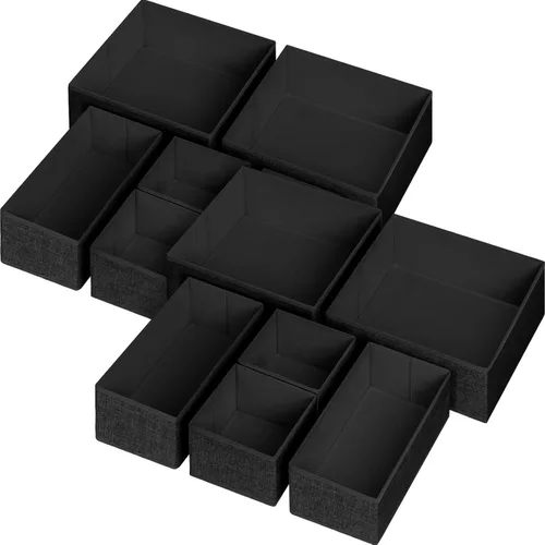 Miniatura 14 de Criusia Paquete de 6 organizadores de cajones de ropa, organizador plegable de tela para ropa, organizador de cajones de ropa interior, calcetines