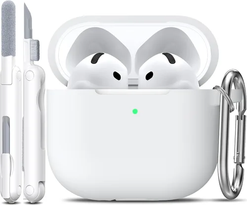 Miniatura 17 de R-fun Funda para AirPods 4 con kit de limpieza, funda protectora completa de silicona suave, compatible con AirPods 4 Gen, verde bosque C Bosque