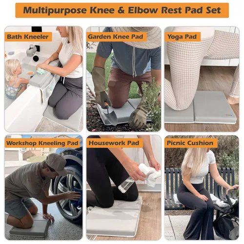 Miniatura 9 de Rodillera Premium para Baño, Juego de Rodillera para Baño de Bebé y Almohadilla de Apoyo para Codo, Almohadilla para Arrodillarse al Bañar al Bebé