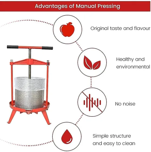 Miniatura 2 de Prensa y trituradora de vino de frutas, 100% natural, trituradora de manzana, uva y bayas, máquina de jugo manual para cocina