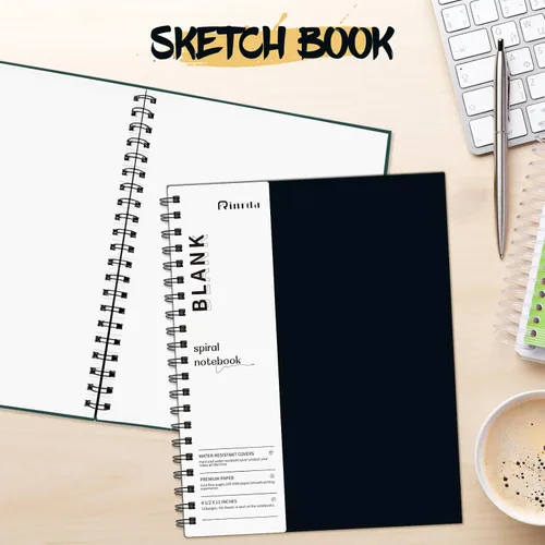 Miniatura 20 de Cuaderno grande en espiral rayado - Paquete de 4 cuadernos rayados de 8.5" x 11" con tapa dura de 7mm, cuaderno de 120 páginas, papel grueso de 100