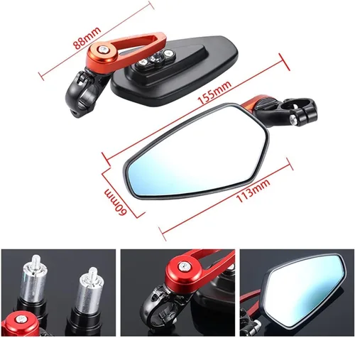 Miniatura 2 de Accesorios Espejo universal para motocicleta Suzuki SV600 SV1000 GSXS1000 GSXS1000 GSXS750 GSXS150 Gixxer GSXR1000 GSXR750 GSXR600 GSXR400 Katana Oro