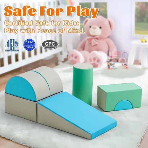 Miniatura 2 de Juguetes de escalada para niños pequeños para interiores, bloques de escalada de espuma de 5 piezas, juego de escalada suave para niños de 1 a 3
