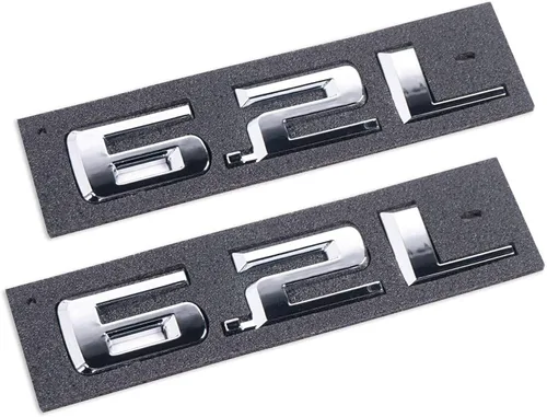 Miniatura 2 de 2 piezas 6.2L Emblema 3D para capó, adhesivo de logotipo y placa de estilo de carrocería, reemplazo para Silverado 1500 Sierra Camaro 19-22 (cromo)