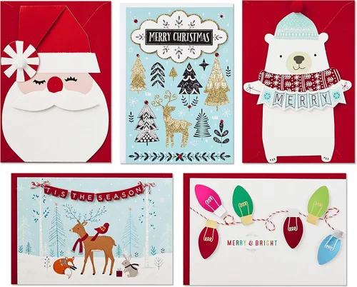 Miniatura 9 de Hallmark - Juego de 24 tarjetas navideñas hechas a mano en caja (conjunto de 24 tarjetas de felicitación especiales para las fiestas y sobres)