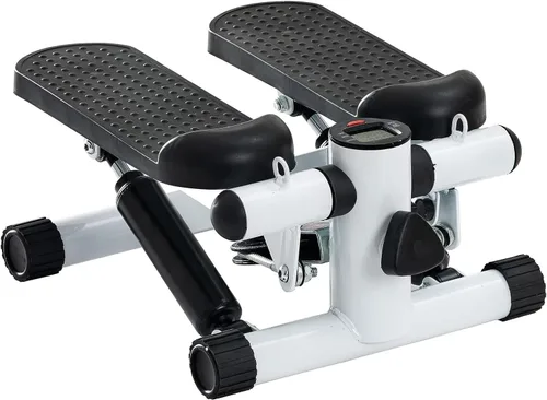 Steppers for Exercise at Home, Mini Stepper with Resistance Bands, Hydraulic Fitness Stepper with LCD Monitor, 360LBS Weight Capacity Portable Stair