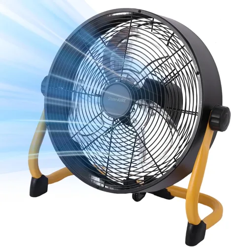 Miniatura 10 de Ventilador de piso recargable de 15 pulgadas para garaje en el hogar al aire libre; motor de cobre DC sin escobillas de alto rendimiento