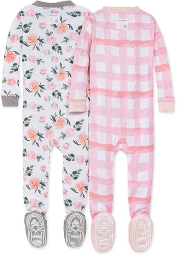 Miniatura 2 de Burt's Bees Baby - Pijama para niña, con cremallera delantera y pies cerrados antideslizantes, de algodón orgánico 100%, para niñas pequeñas